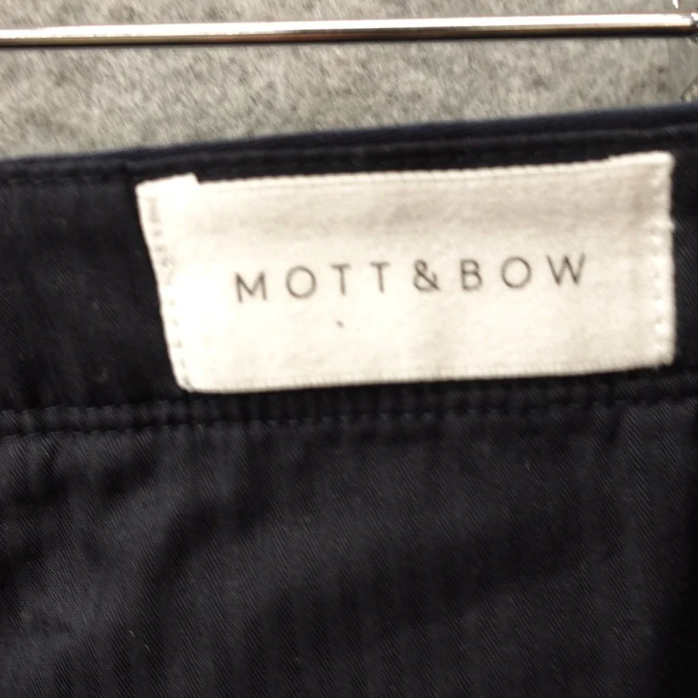 Mott Bow Pants Mens 36 Navy‎ Blue Charles Slim Stretch Chinos Work Preppy 37x31
